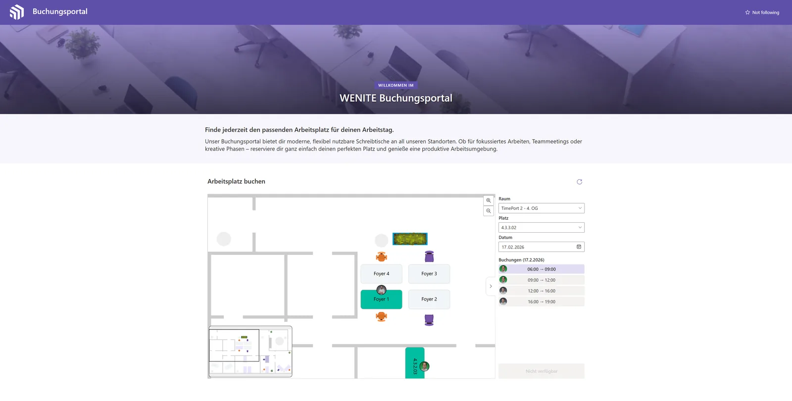 Arbeitsplatz buchen